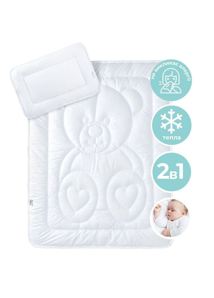 Набір дитячий для сну в ліжечко ковдра 100х135 см та подушка 40х60 см антиалергенна зимова ковдра PAPAELLA (342128797)