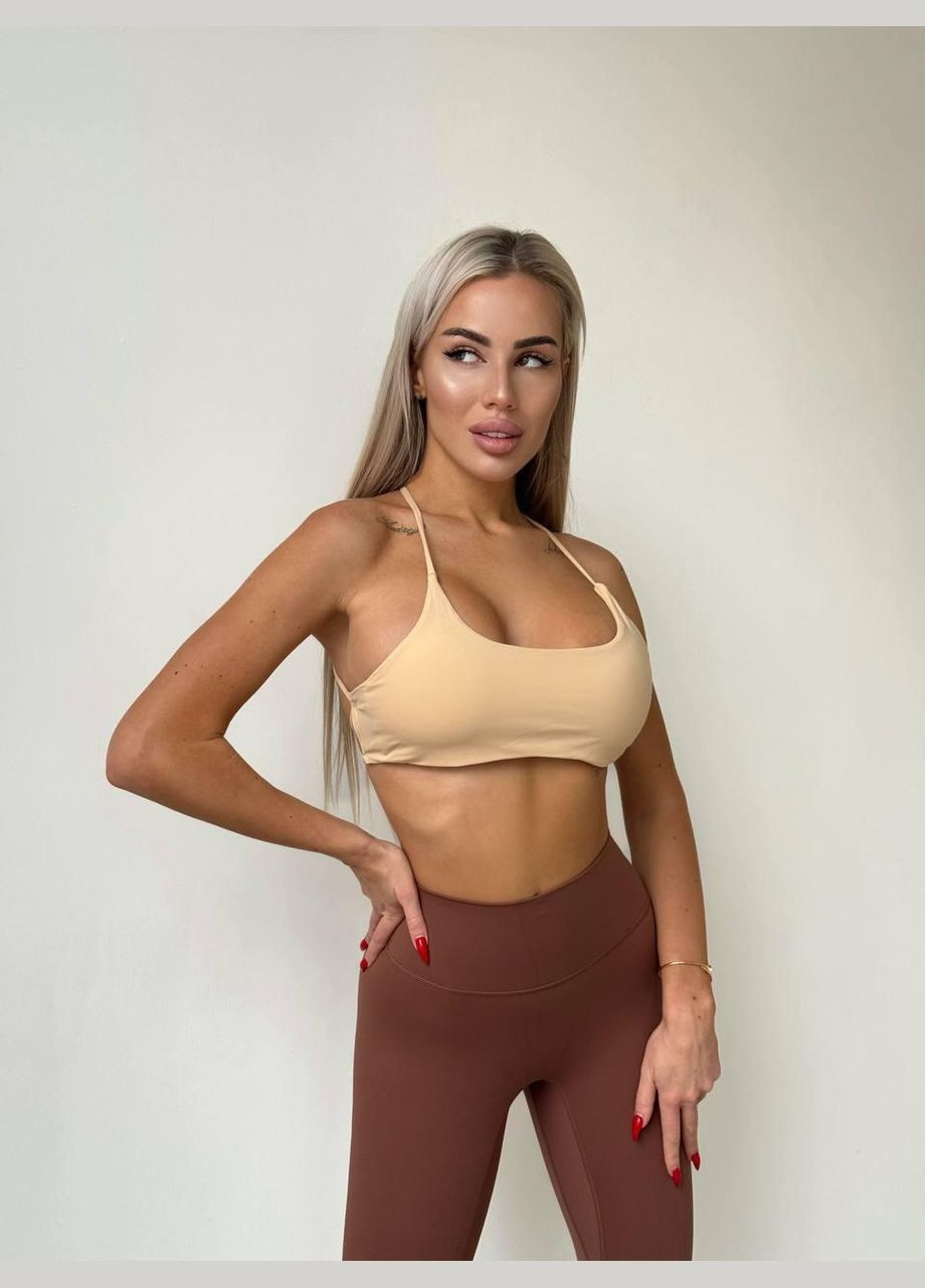 Спортивный комплект (топ «на бретелях» с чашками и леггинсы «Brazilian» с пуш-ап), размер S Trends (330757034)