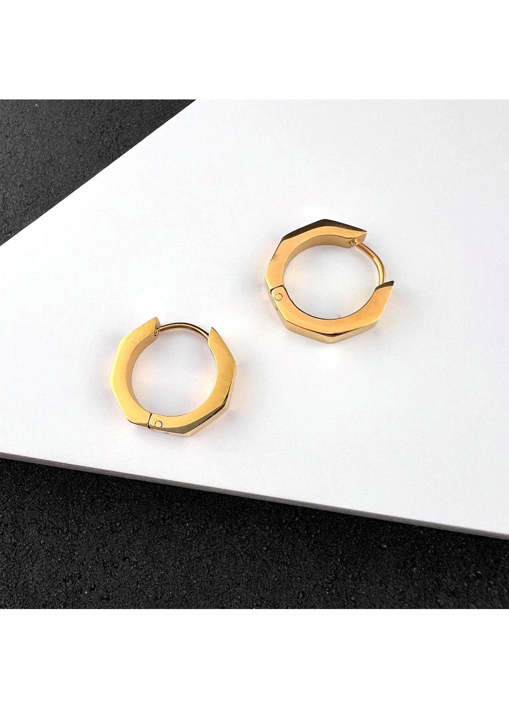 Сережки з позолотою із нержавіючої медичної сталі ES-314 No Brand (299330491)