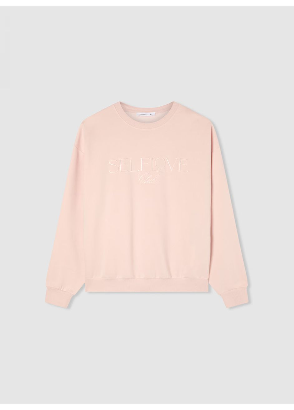 Розовый свитшот женщин Terranova надпись (362115891)