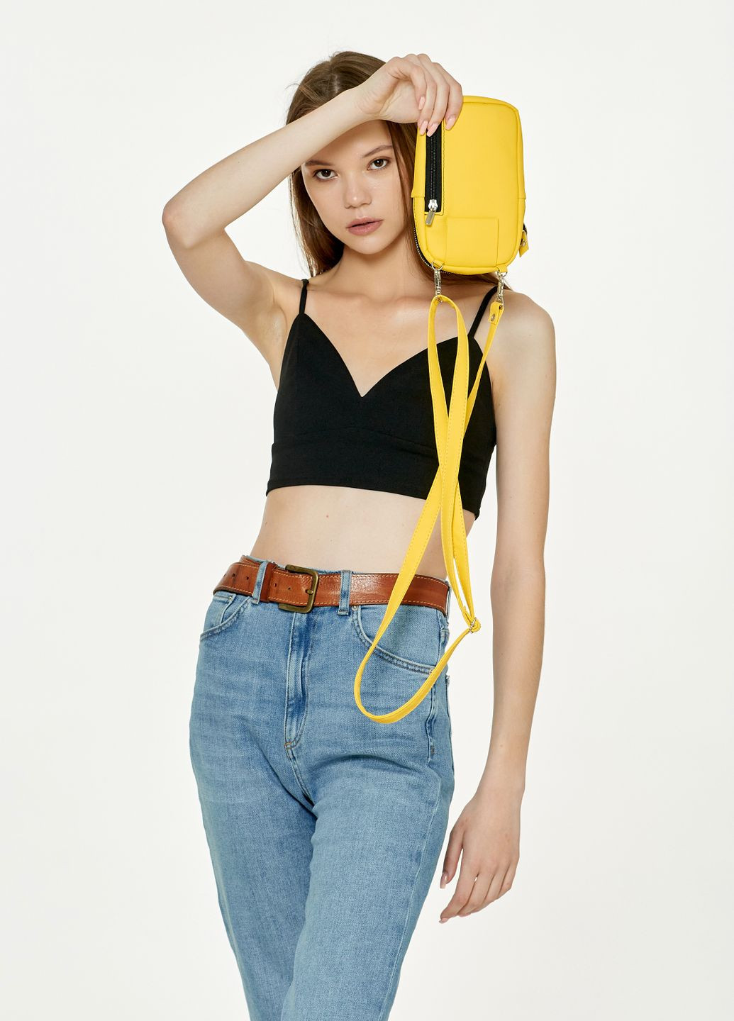 Жіноча сумка для телефона жовта Sambag (326960360)