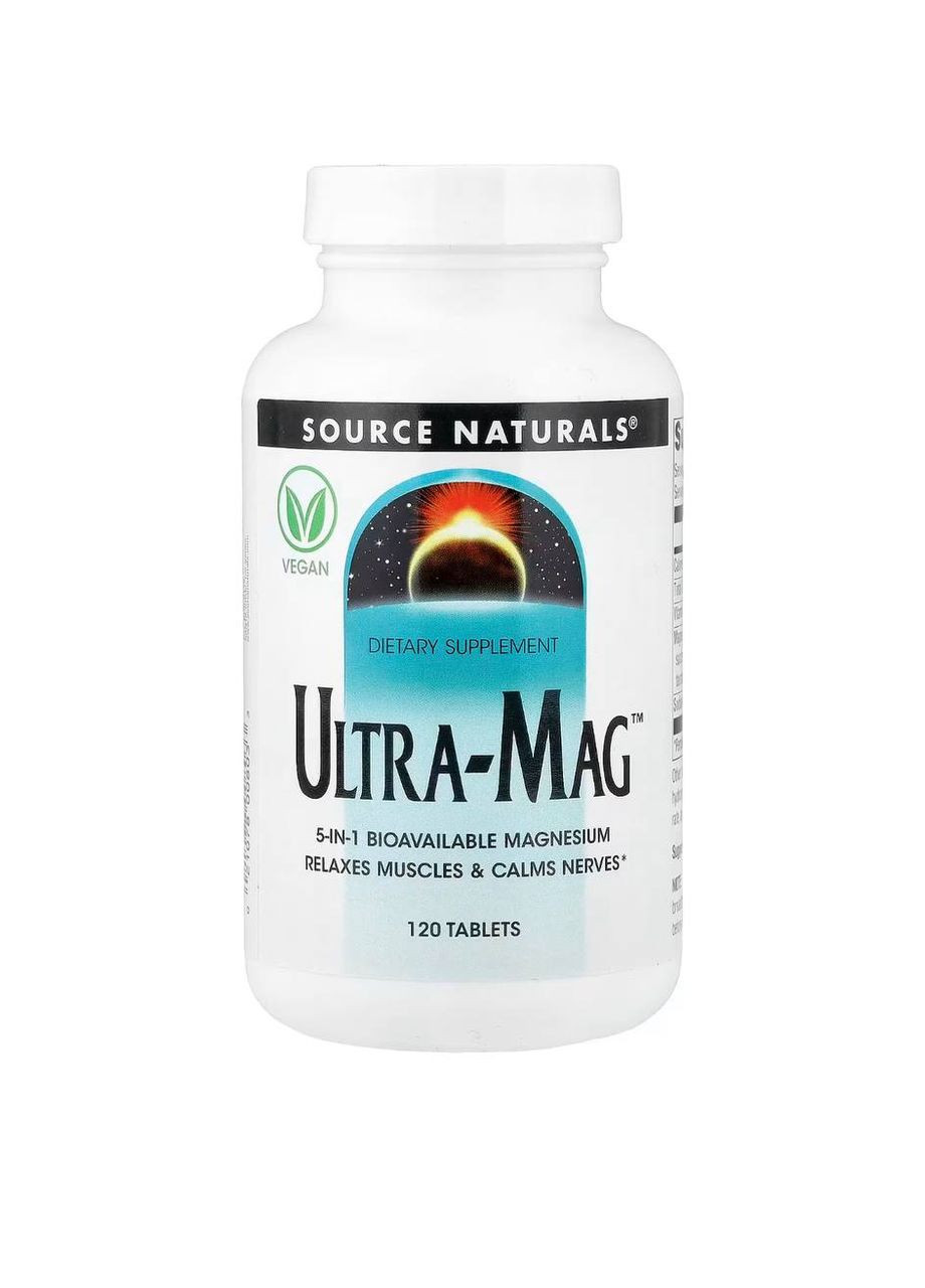 Комплекс с магнием Ultra-Mag,, 120 таблеток Source Naturals (356020066)