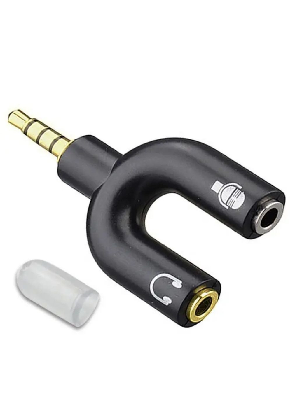 Аудіо перехідник AUX (роздвоювач) з 3.5 мм. на мікрофон 3,5 мм.+ аудіо 3,5 мм. / Чорний X-level (335257621)