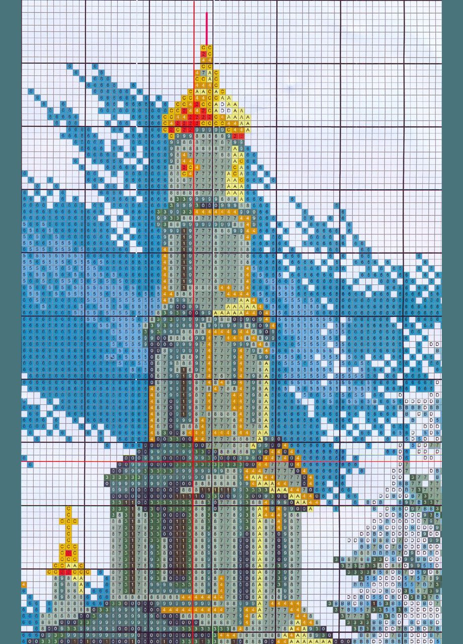 Набір для вишивання за нанесеною на канву схемою "Sky city" .AIDA 14CT printed, 22*34 см Joy Sunday (313613156)