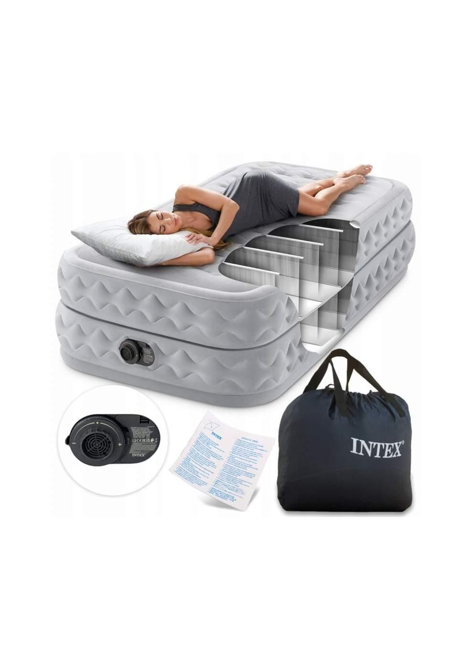 Надувне ліжко 191 x 99 x 51 см 64488 SUPREME AIR-FLOW Intex (346490530)