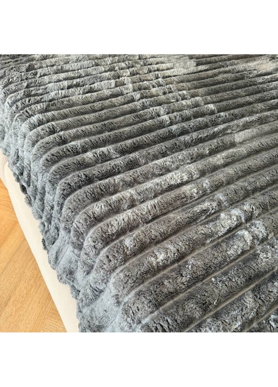 Плед-покривало флісовий двоспальний темно-сірий 180х200 Королівський Шарпей PKS13 Malloory Home (364874533)