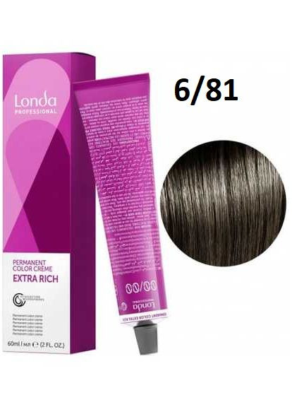 Краска для волос Permanent Color Extra Rich Creme 6/81 (Dark blonde pearl-ash) 60мл Londa Professional (299317297)