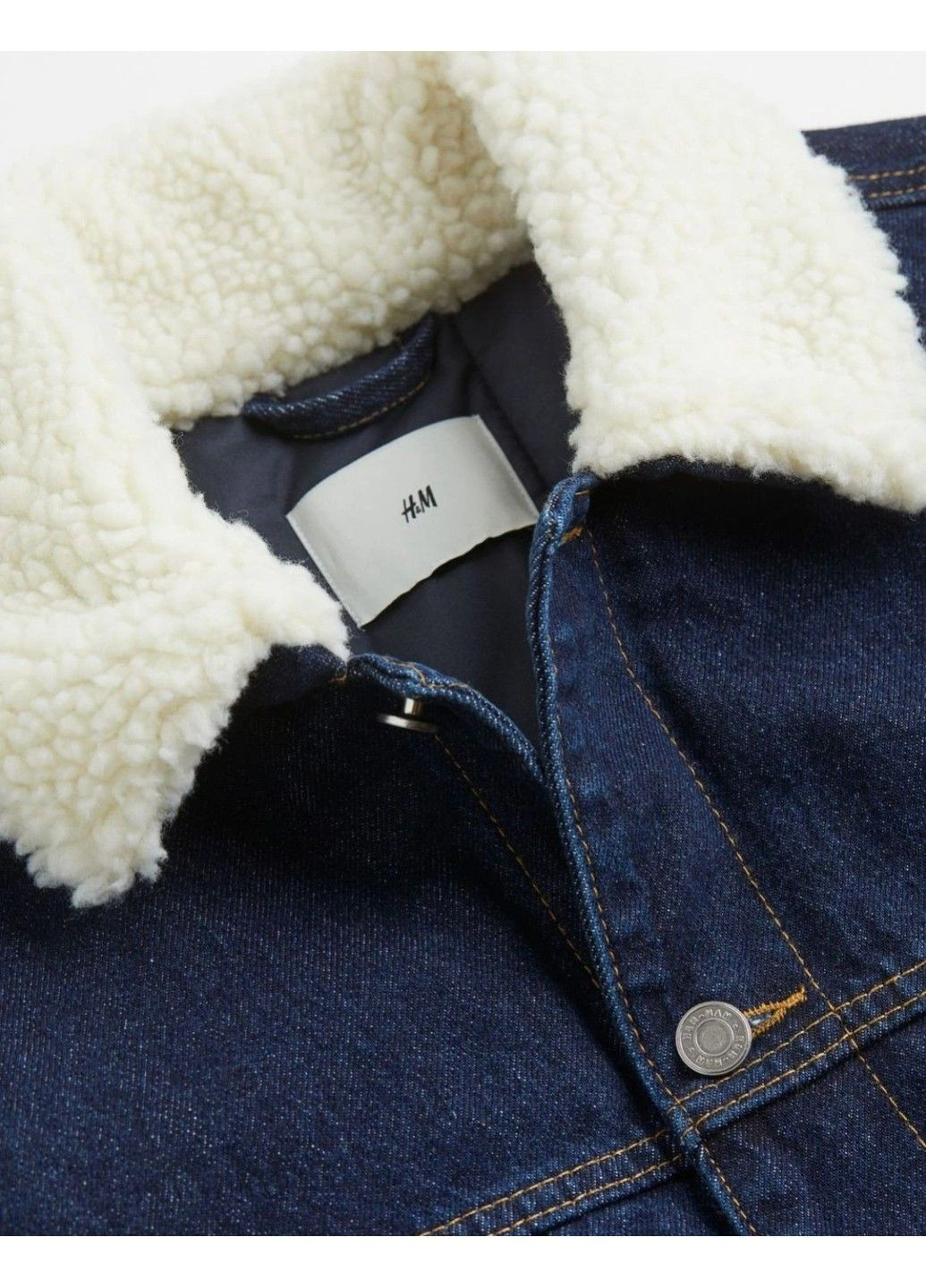 Темно-синяя демисезонная мужская джинсовая куртка н&м (57760) s темно-синяя H&M