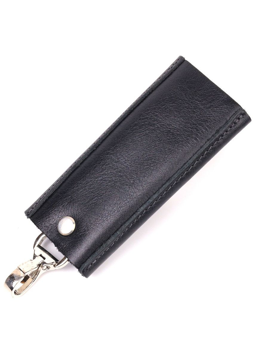 Удобная ключница в глянцевой коже Украина черная 16719 Grande Pelle (362418307)