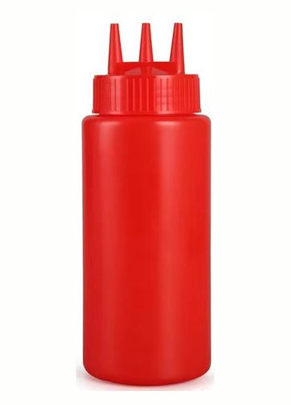 Диспенсер для соусів та сиропів 350мл, червоний з трьома носиками Empire (372173702)