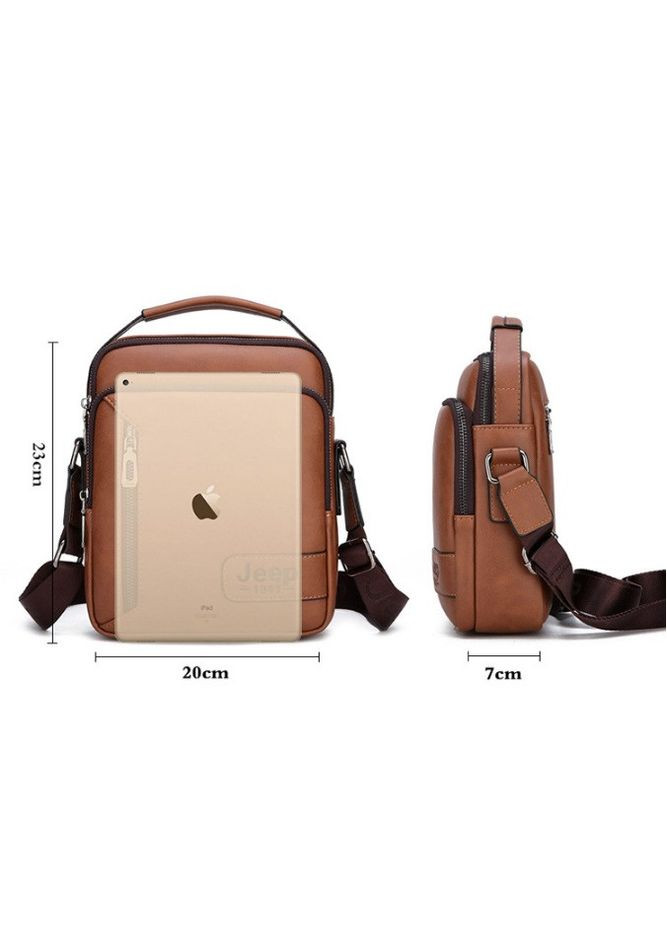 Модная мужская сумка планшет 1941 повседневная, барсетка сумка-планшет для мужчин эко кожаTT Светло-коричневый Jeep (308048571)