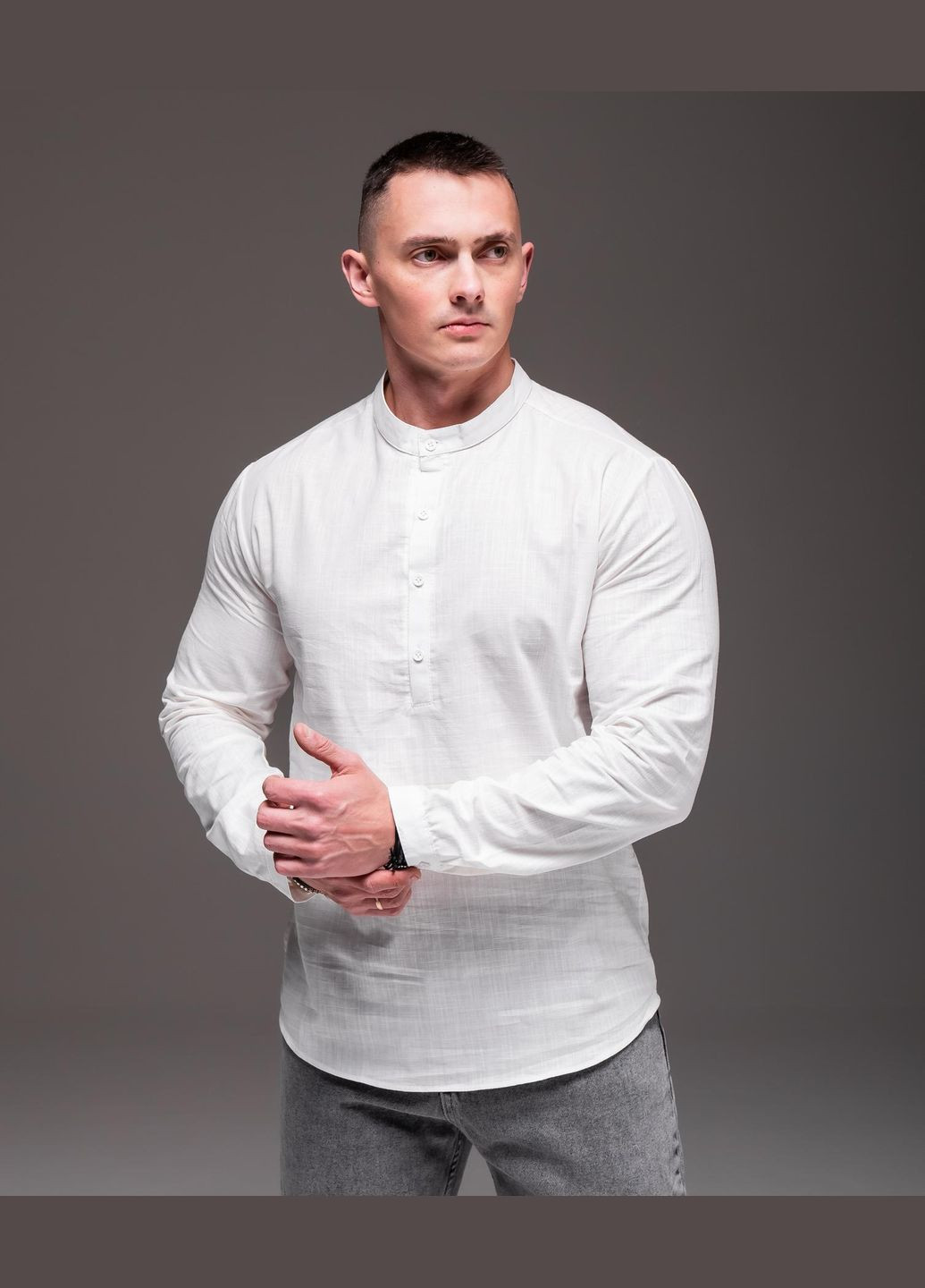 Белая классическая, повседневный, вечерний рубашка однотонная No Brand