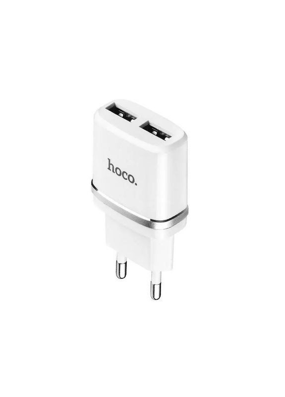 Сетевое зарядное устройство dual USB charger 12W White Hoco C12 Smart (368698146)