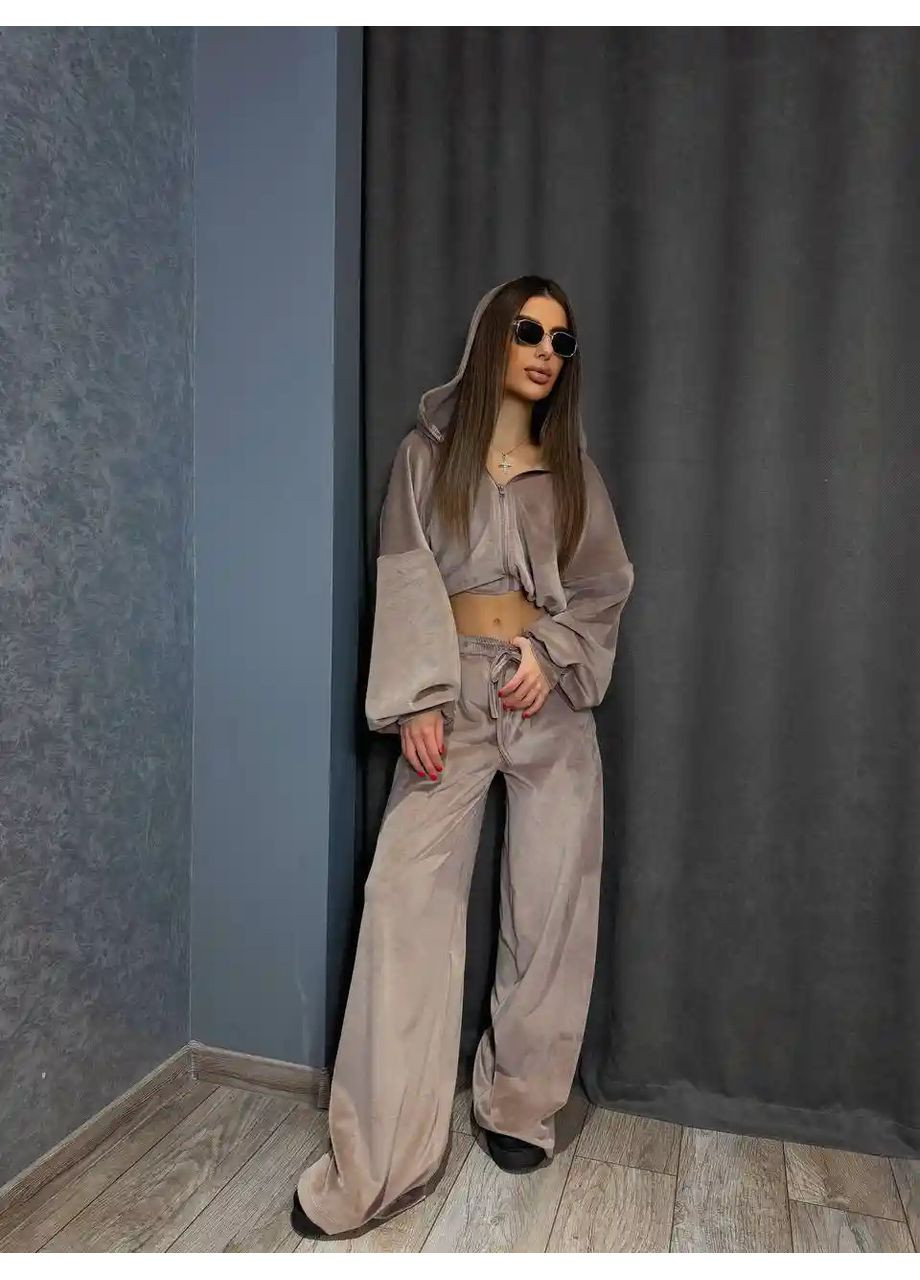 Велюровий костюм жіночий смарагдовий No Brand (362085421)