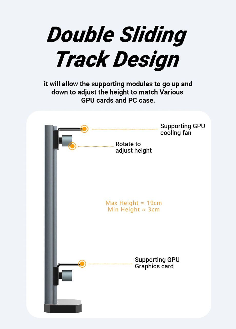 Опора відеокарти JEYI Graphics Card GPU Holder Black No Brand (305066359)