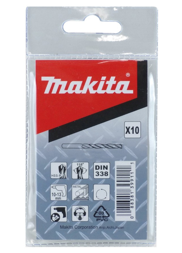 Набір свердл D46894 (HSS-R, 6.8x109 мм, 10 шт) по металу (30193) Makita (263434212)
