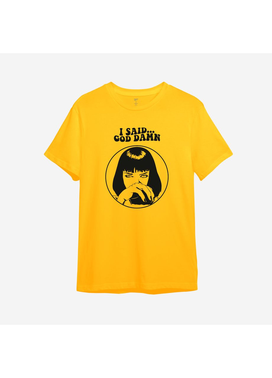 Помаранчева демісезонна дитяча футболка з принтом "i said... god damn". pulp fiction (10296707605) ТiШОТКА