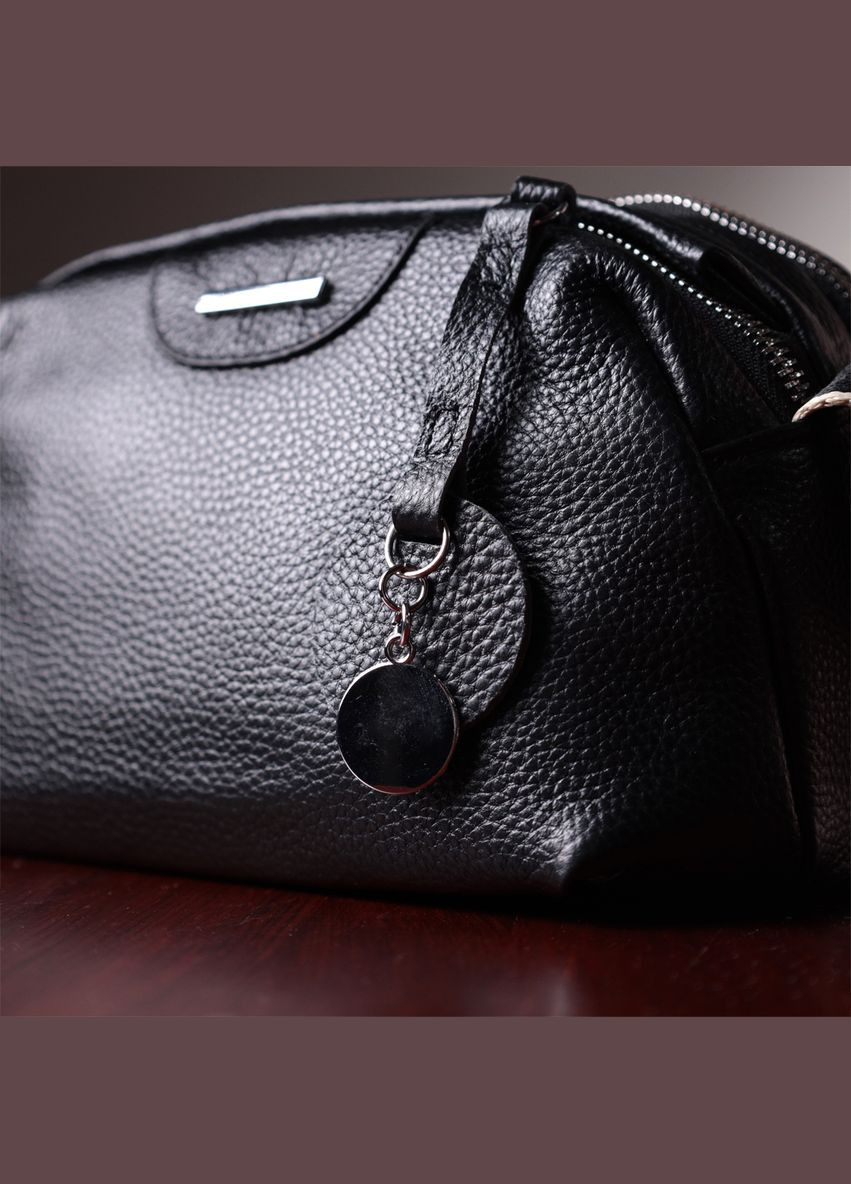 Сумка через плечо женская на два отделения кожаная 22592 Черный Vintage (302009076)