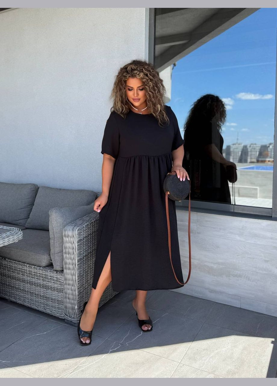 Чорна повсякденний, кежуал жіноча сукня літня Style Point однотонна