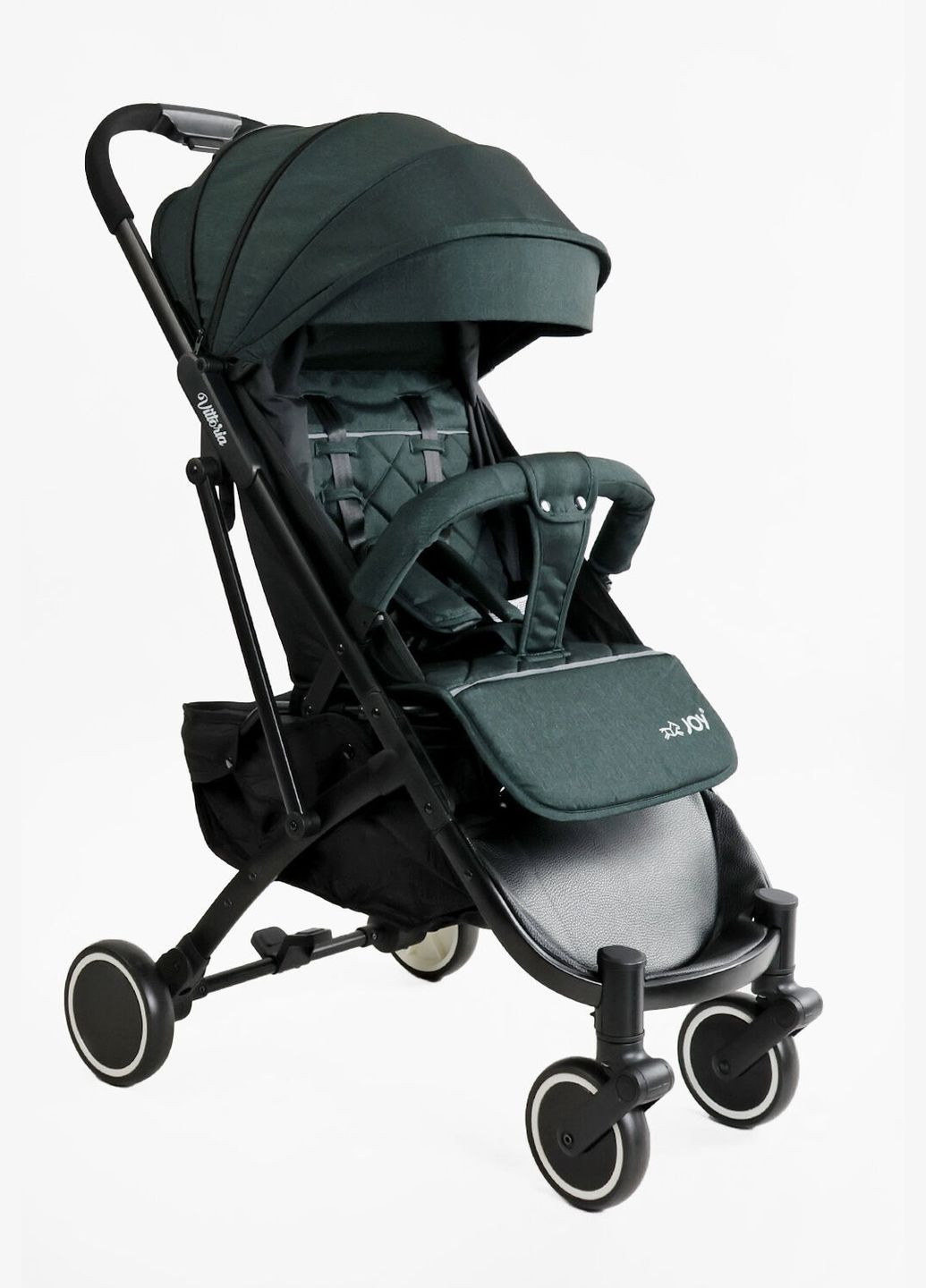 Прогулянковий візочок дитячий Vittoria 883 алюмінієва рама телескопічна ручка. Dark green (87720) Joy (340910305)