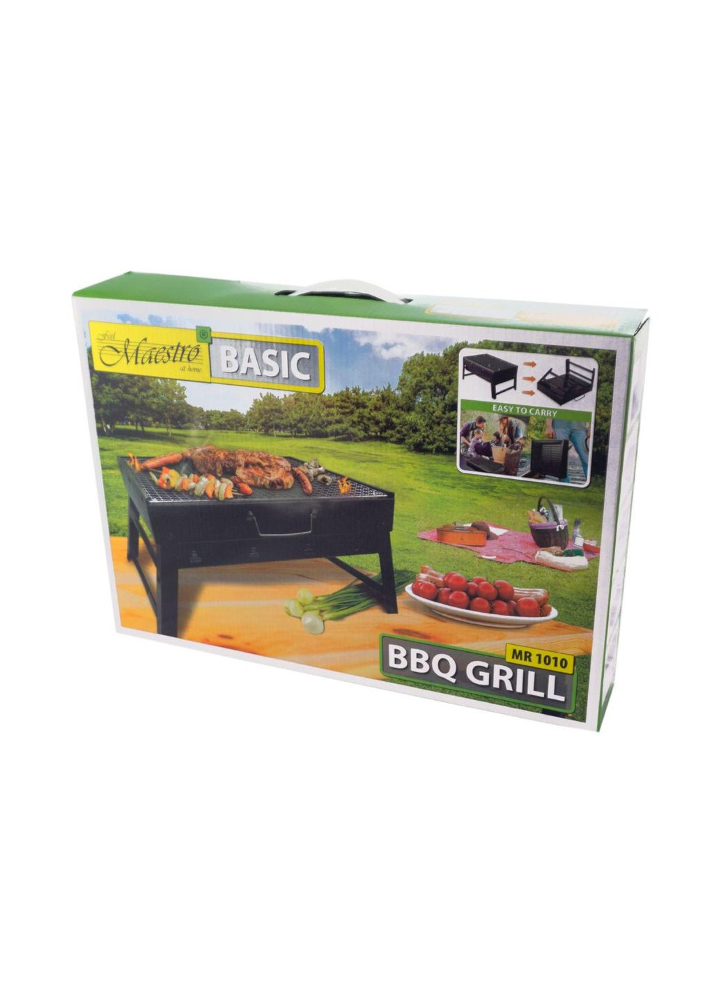 Мангал складаний 43 х 29 х 22 см металевий із хромованою решіткою для гриля Maestro (332985986)