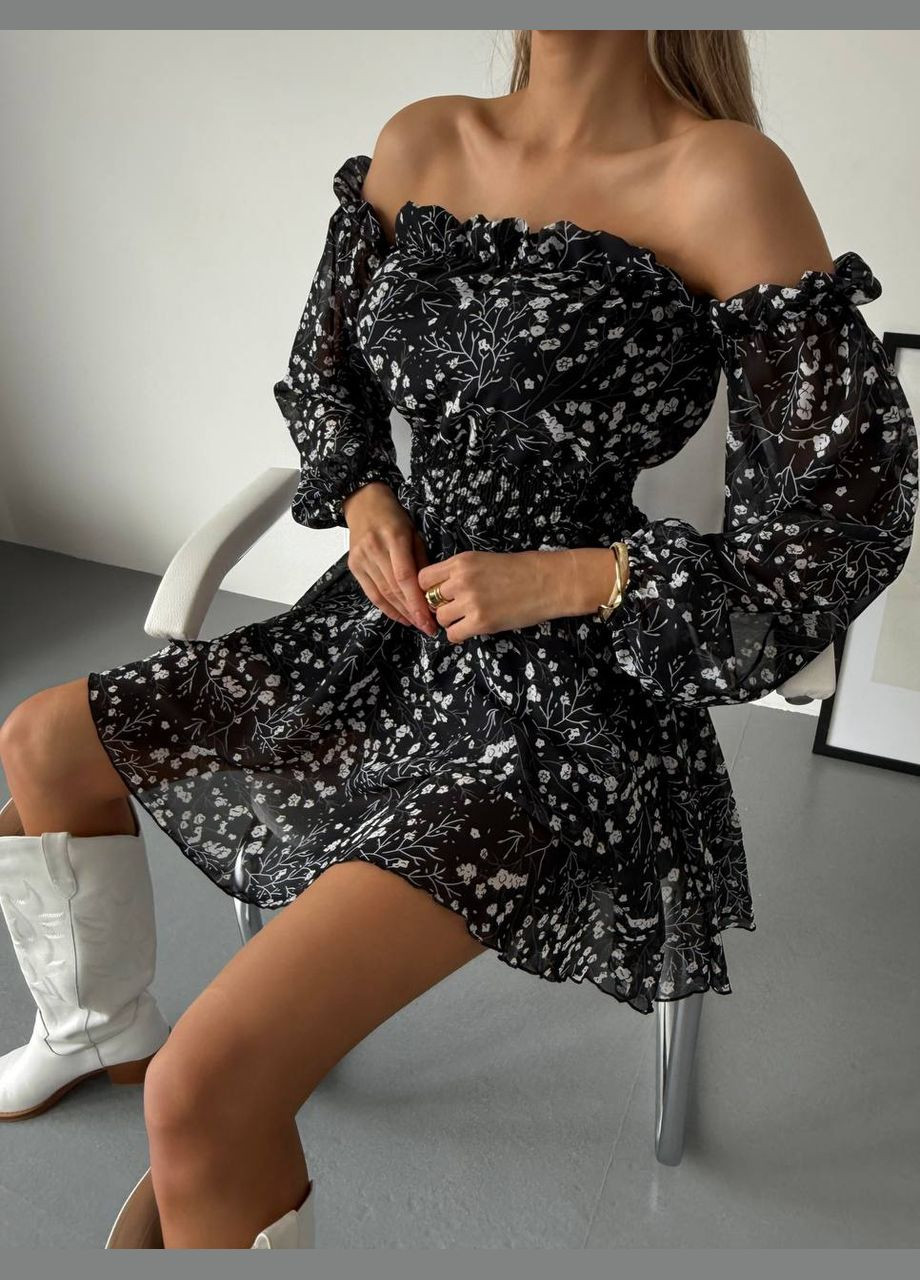 Черное праздничный волшебное воздушное платье No Brand