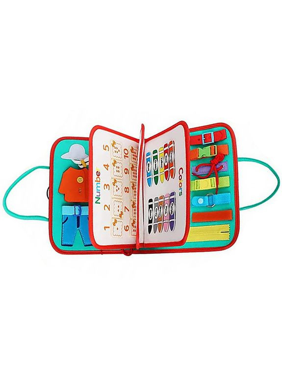 Дитяча розвивальна сумочка 545L Light Blue бізіборд монтессорі-іграшка 9 шт. Lesko (336201075)