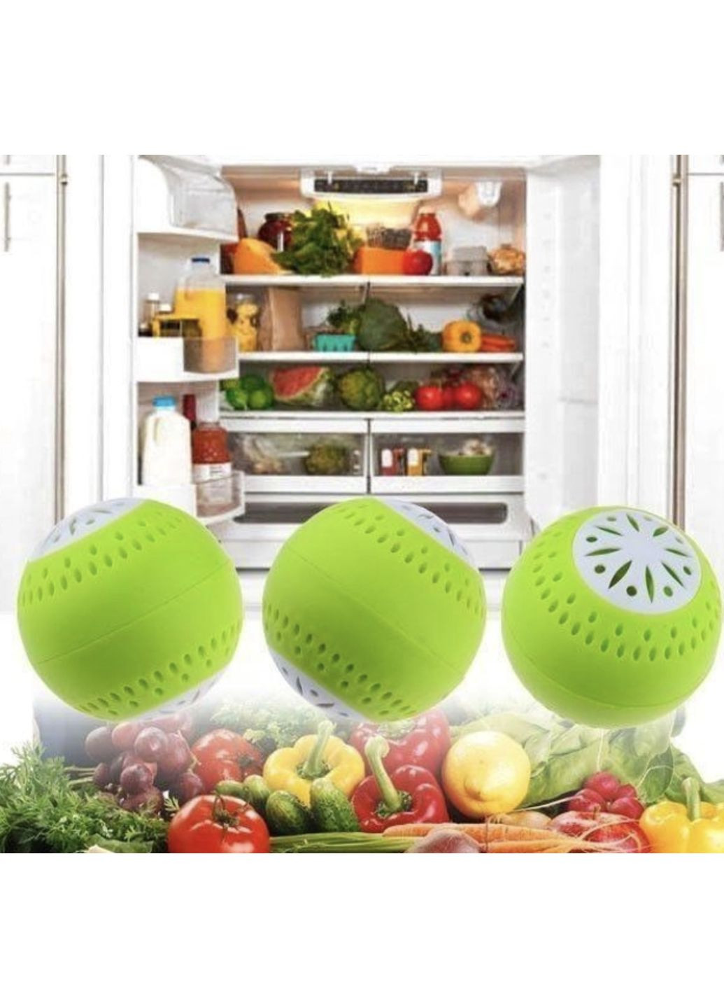 Поглинач запахів для холодильника Fridge Balls жовта компактна кулька для усунення неприємних запахів у холодильнику 3 шт ProDobro (365442010)