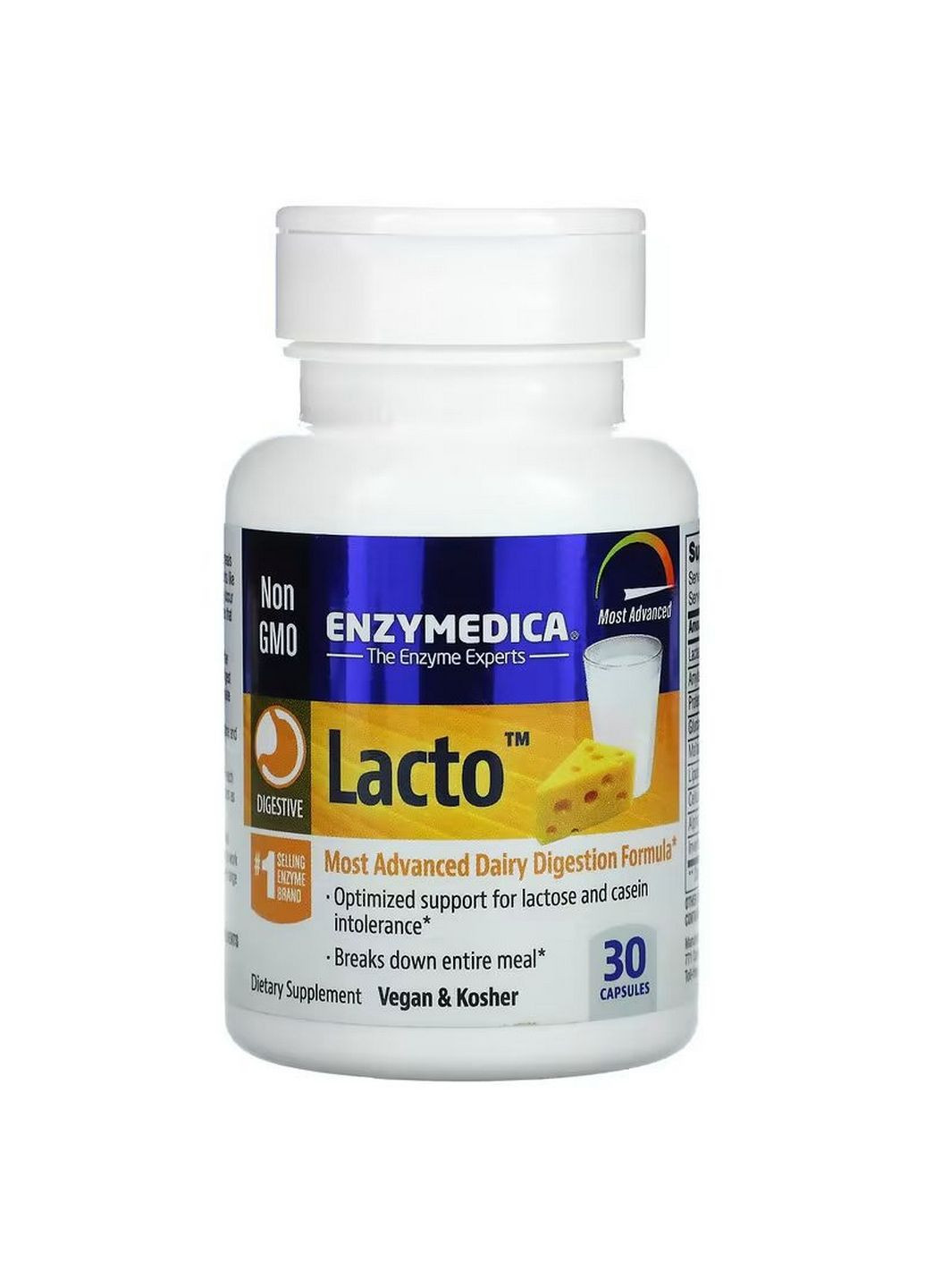 Натуральная добавка Lacto, 30 капсул Enzymedica (293342009)