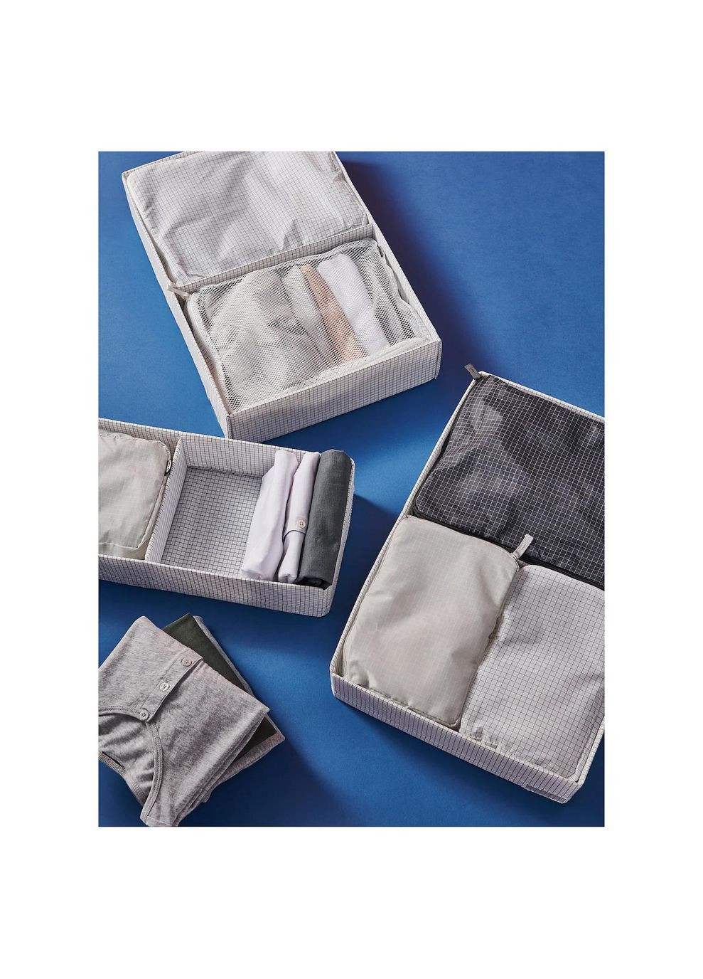 Набір сумок для одягу 3 шт. ІКЕА RENSARE сірочорна (30432502) IKEA (271122802)