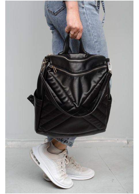 Рюкзак жіночий сумка трансформер із екошкіри з відділенням для ноутбука Trinity 0SS Чорний (270-890) Sambag (301871815)