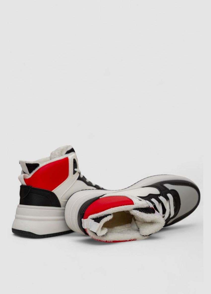 Кроссовки женские зимние на меху Ager 248RAM09 чёрно-белые демисезоны (340249657)