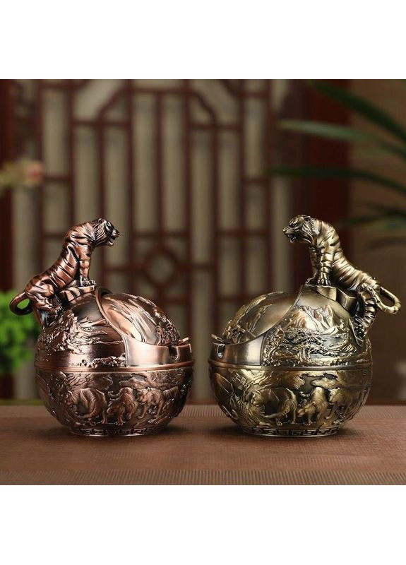 Металева попільничка рік Тигра (Колір Бронза) No Brand (314813413)