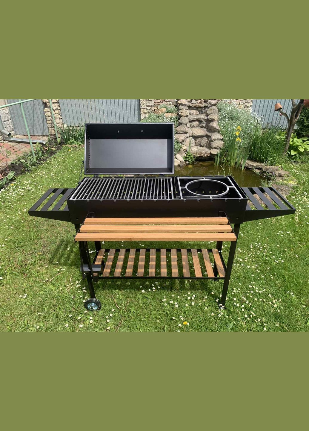 Мангал-гриль 5 мм посилений з підставкою під казан на 13 шампурів No Brand 414С (328597250)