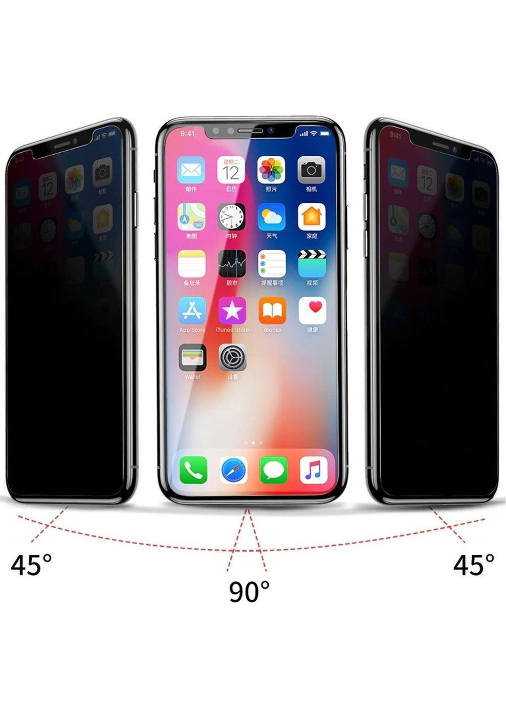 Захисне скло iPhone 16 Plus, антишпигун, privacy, anti-spy Foxconn (338830733)