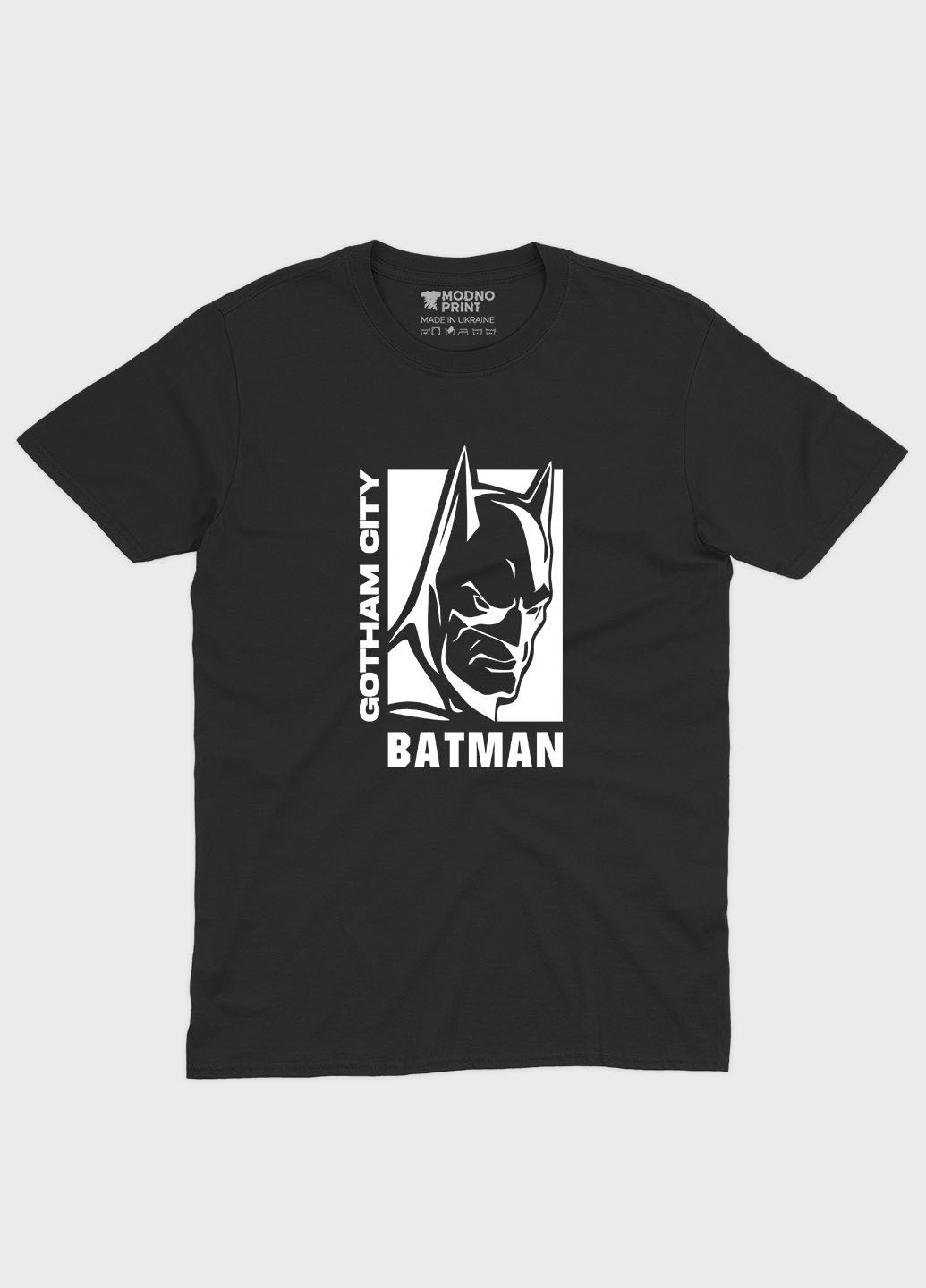 Черная демисезонная футболка для мальчика с принтом супергероя - бэтмен (ts001-1-bl-006-003-008-b) Modno