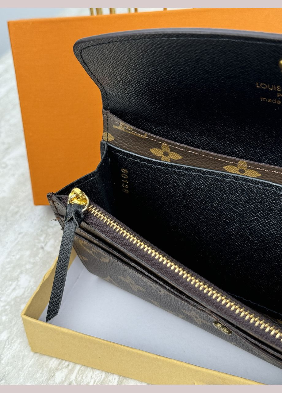 Жіночий гаманець коричневий + чорний великий конверт No Brand (322464611)