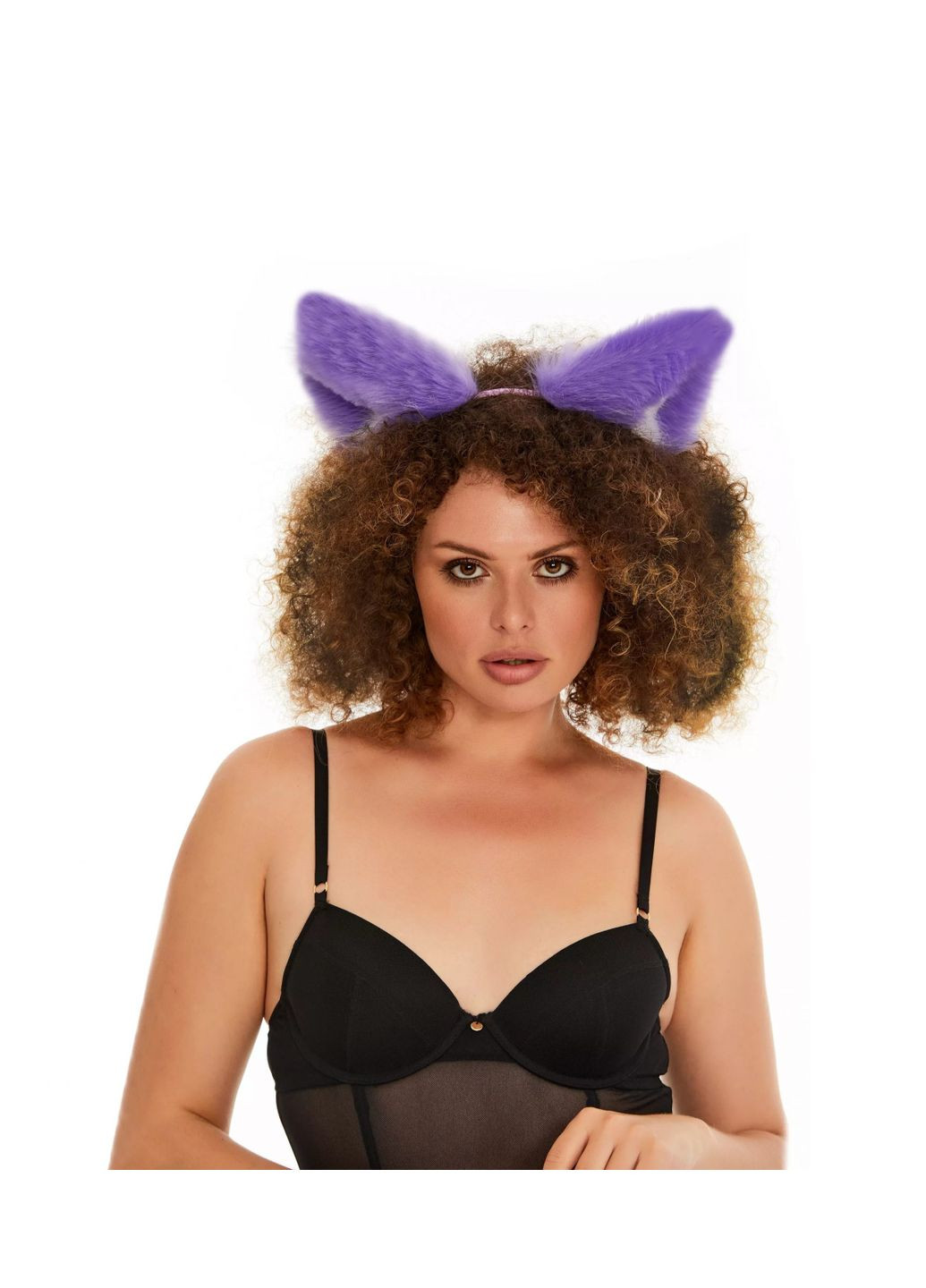 Хутряні вушка кішки двокольорові: Фіолевий, білий OKOVA (315148739)