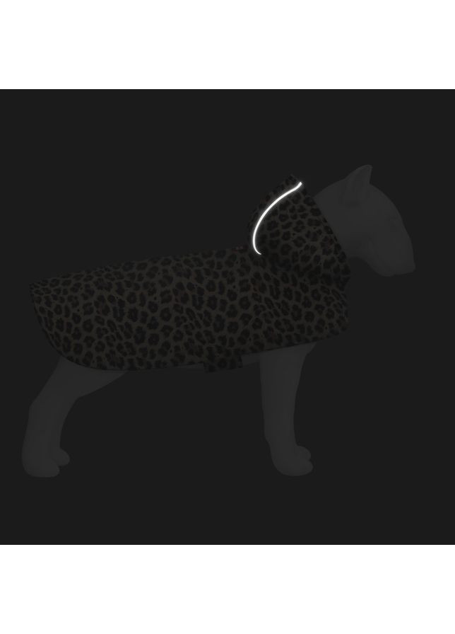 Дождевик-накидка с капюшоном для собак WAUDOG Clothes, рисунок "Леопард",, А 26-29 см, B 32-41 см, С 21-26 см Collar (362586025)