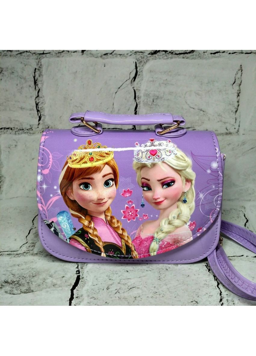 Сумочка дитяча для дівчинки лакова з ремінцем Ельза 17х13х6 см Бузкова No Brand (367186377)