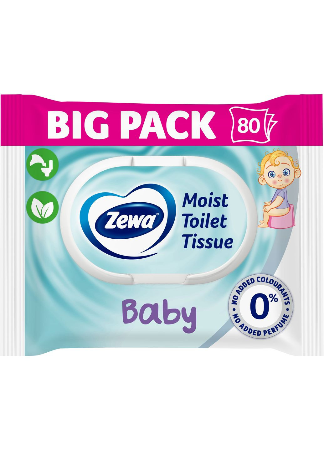 Влажная туалетная бумага Baby, 80 шт. Zewa 9630 (328200375)