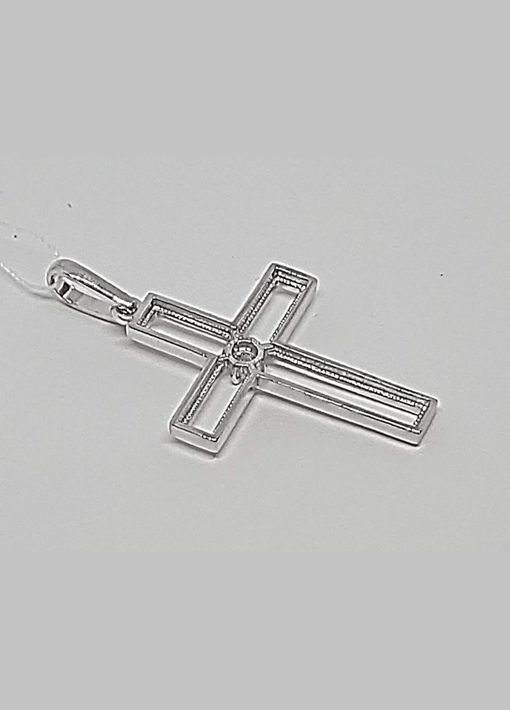 Серебряный крест с фианитом. 36045Р Лазурит (292735744)
