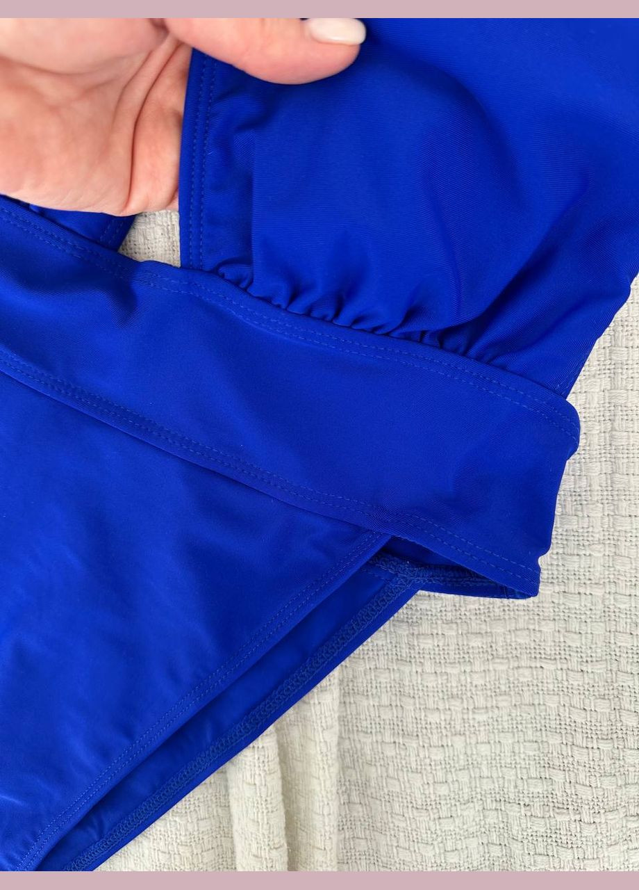 Синий летний женский купальник слитный No Brand