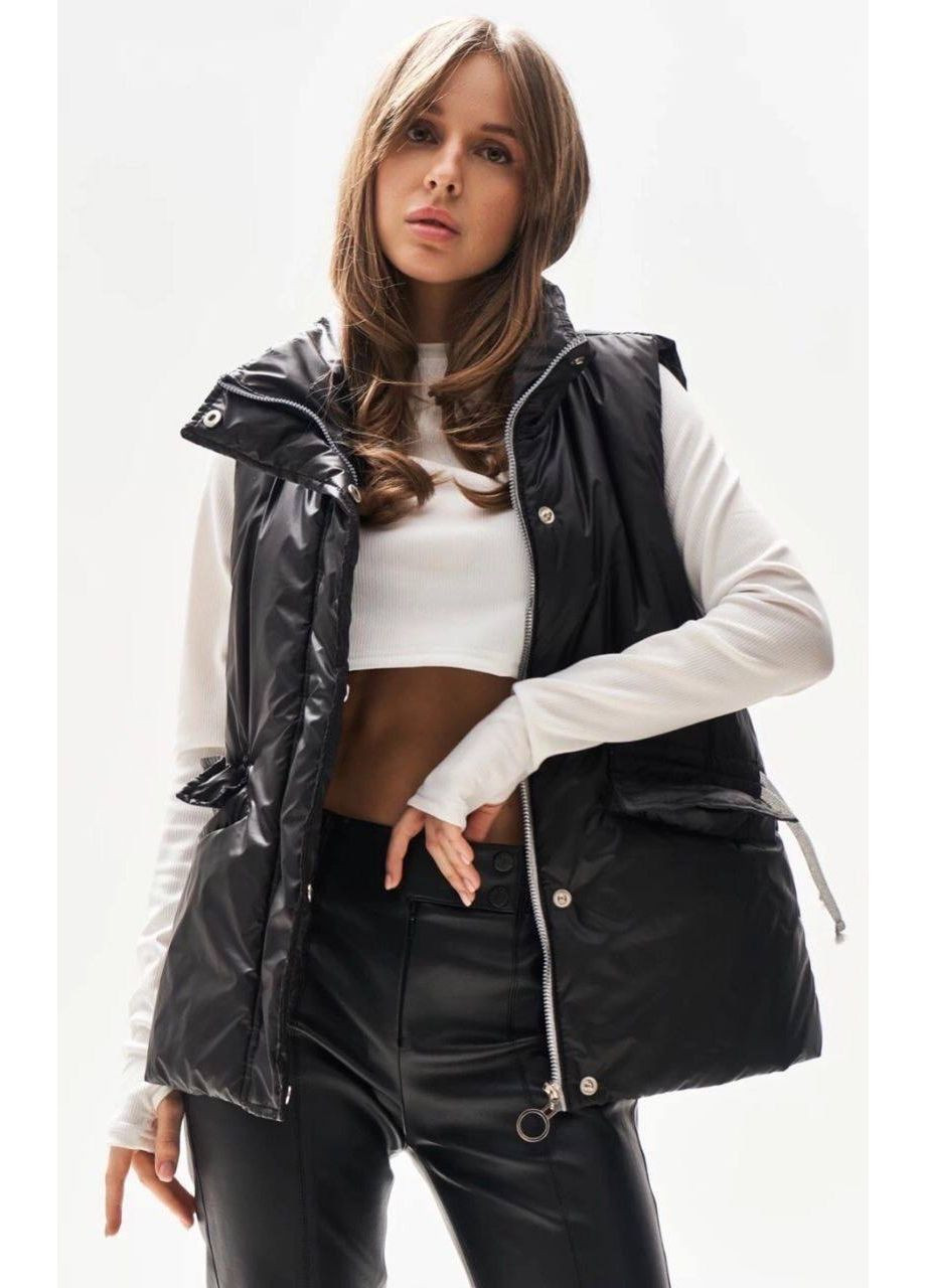 Жіноча весняна куртка з поясом і принтованою підкладкою | Заміри в описі Vione (367075946)