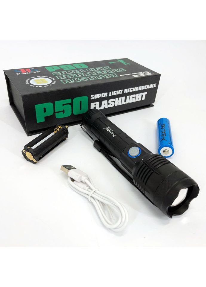 Мощный фонарь для рыбалки X-Balog BL-B99-P50, Тактический BJ-573 фонарь ручной Bailong (352770413)