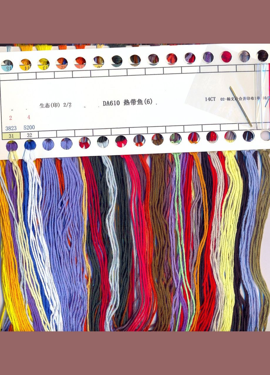 Набір для вишивання за нанесеною на канву схемою "Tropical fish 6". AIDA 14CT printed, 36*44 см Joy Sunday (313614598)