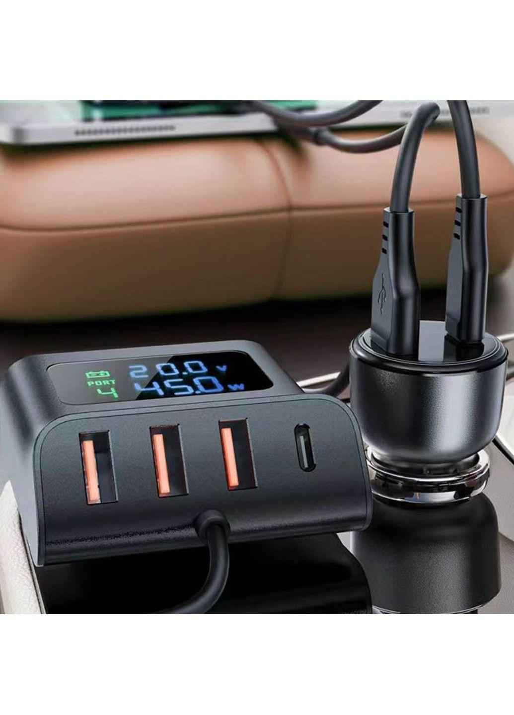 АЗУ B11 138W Car Charger Splitter with Digital Display Acefast (291881618)
