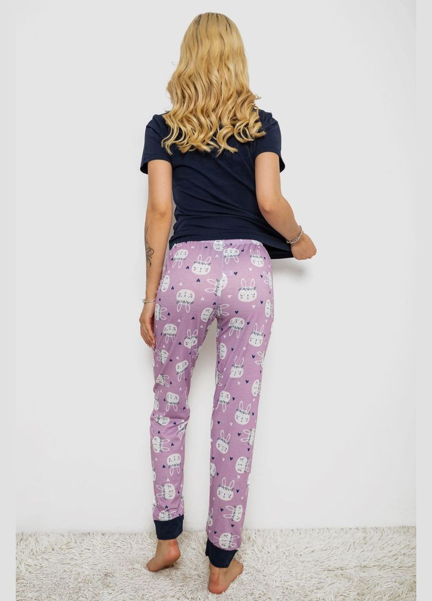 Синяя пижама женская с принтом, 243r15664 Polkan