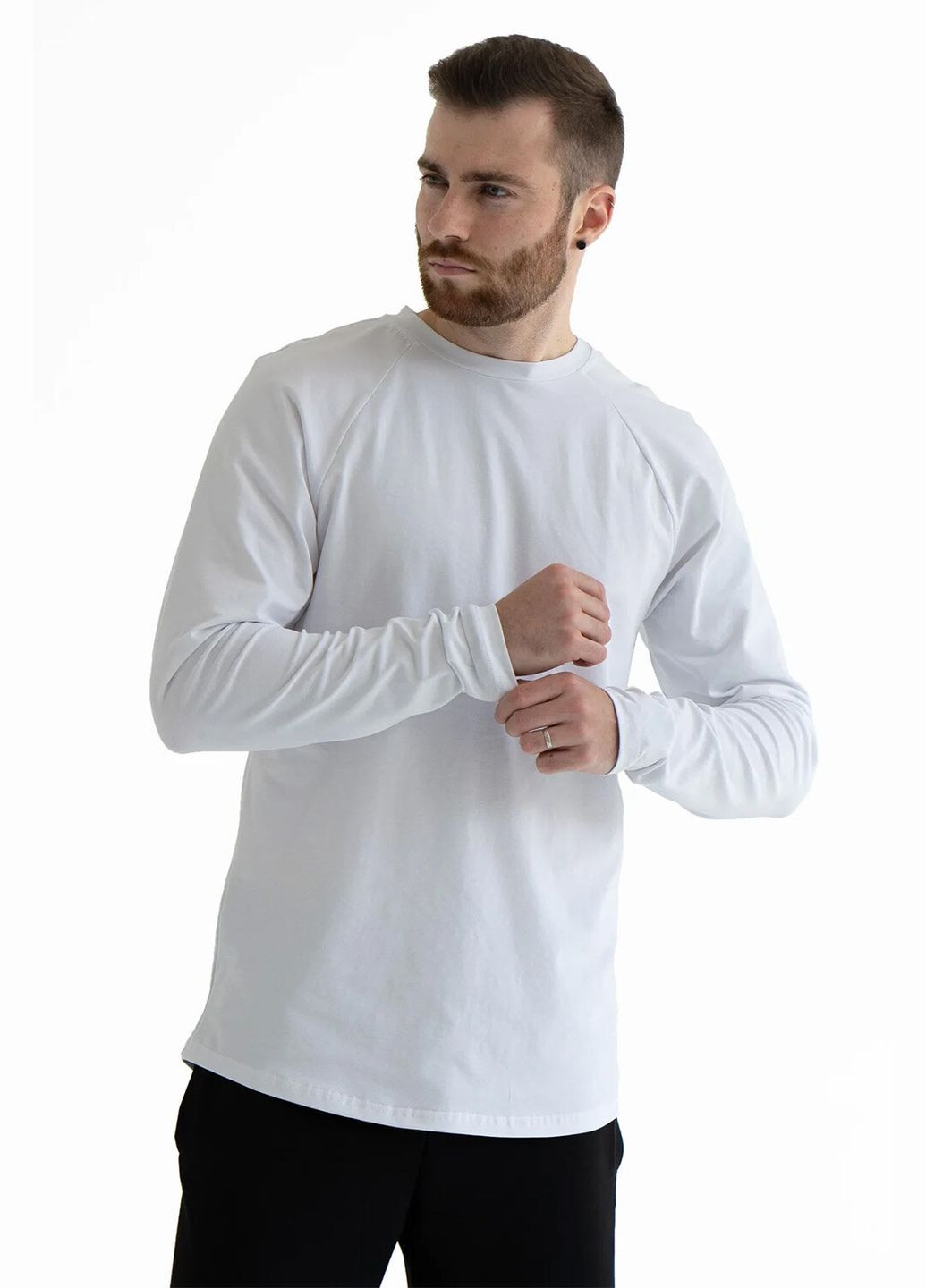 Белый демисезонный лонгслив Teamv однотонный