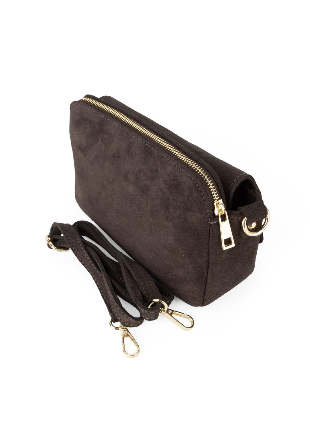 Сумка женская маленькая замшевая на два отделения 04042 шоколадная Virginia Conti (369368463)